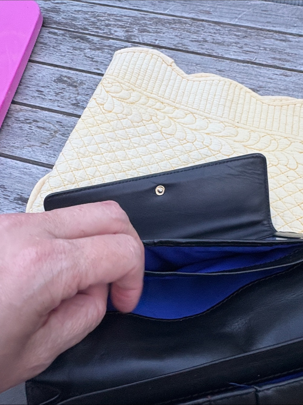 Cole Haan Black Leather Zip Wallet with Silver Hardware - Picture 4 of 8